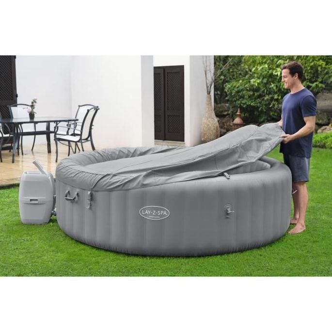 Spa gonflable BESTWAY Lay-Z-Spa Grenada - 6 a 8 personnes - Rond - 190 Airjet - Couverture isolante - 236 x 71 cm - Photo n°6