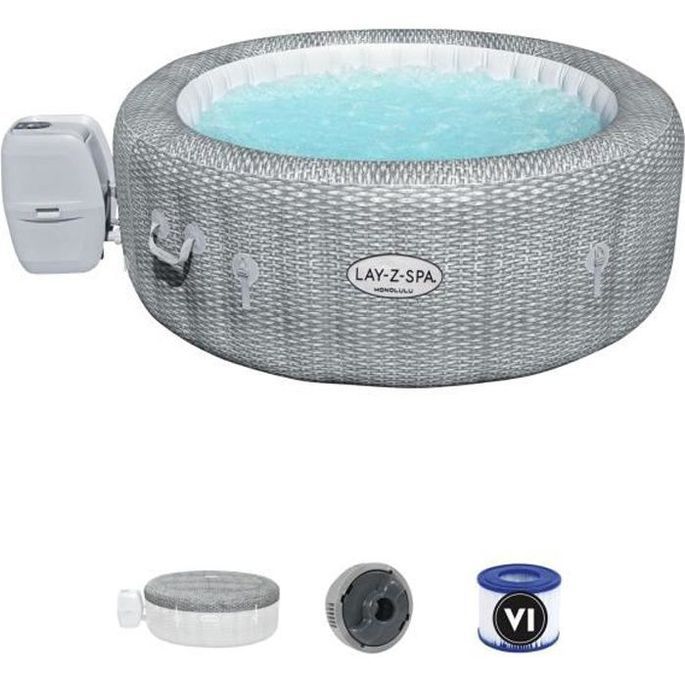 Spa gonflable BESTWAY Lay-Z-Spa Honolulu - 4 a 6 personnes - Rond - 196 x 71 cm - Photo n°1