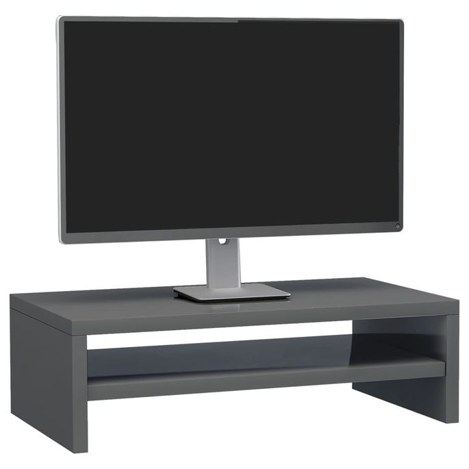 Support de moniteur Gris brillant 42 x 24 x 13 cm - Photo n°1