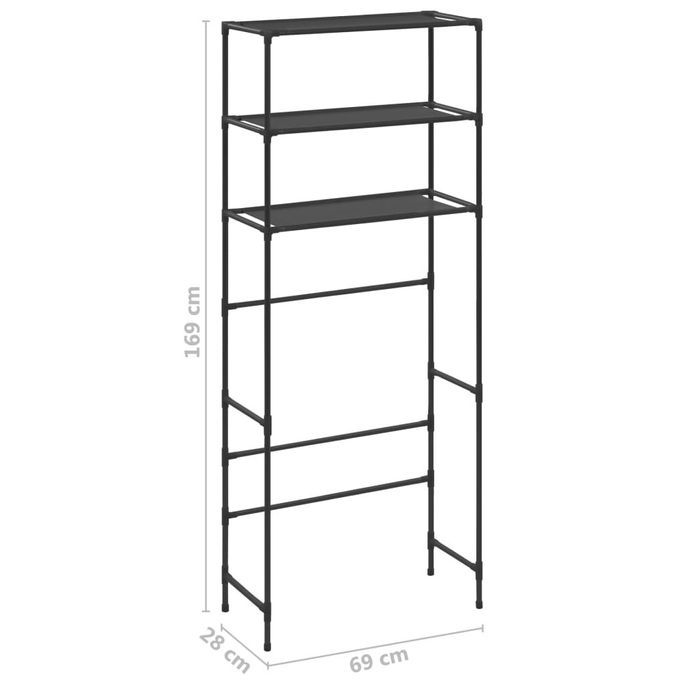 Support de rangement au-dessus lave-linge 3 niveaux 69x28x169cm - Photo n°8