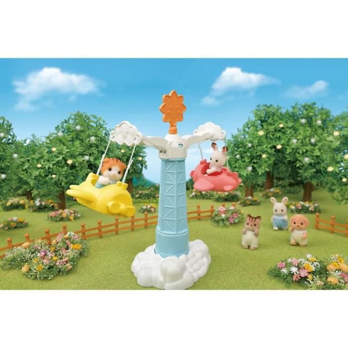 Sylvanian Families 5334 Le Manege Volant Et Bebe Chat Roux Lestendances Fr