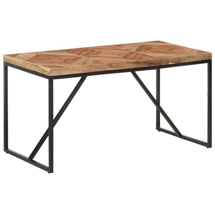 Table à dîner 140x70x76 cm Bois massif d'acacia et de manguier 2 - Photo n°11