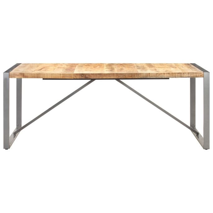 Table à dîner 200x100x75 cm Bois de manguier massif brut - Photo n°2
