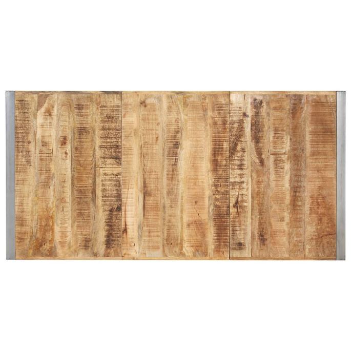 Table à dîner 200x100x75 cm Bois de manguier massif brut - Photo n°4