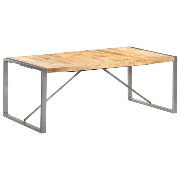 Table à dîner 200x100x75 cm Bois de manguier massif brut - Photo n°10