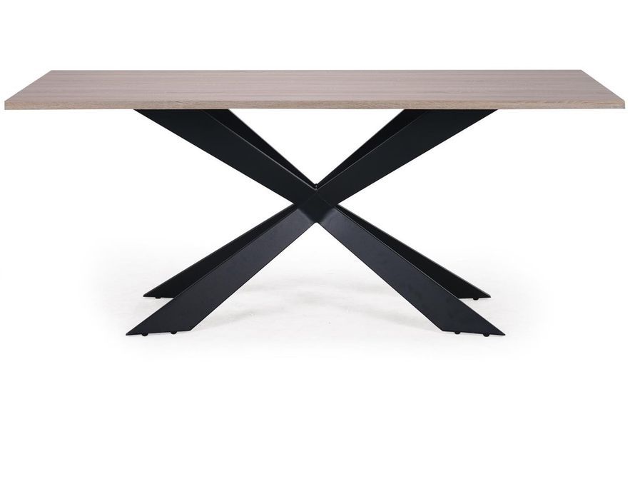 Table à manger bois chêne clair et pieds noir Rosti 180 cm - Photo n°2