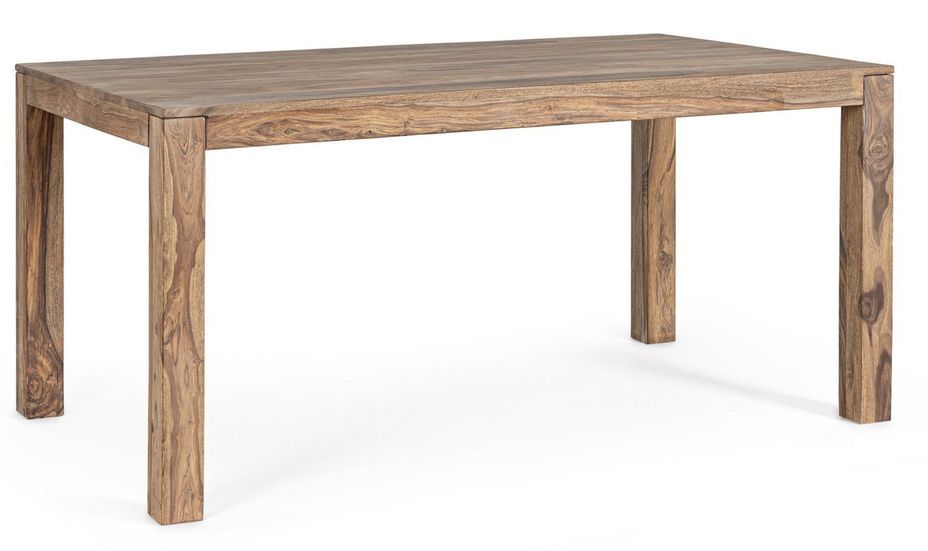 Table à manger bois clair de Sheesham Klazik 160 cm - Photo n°1