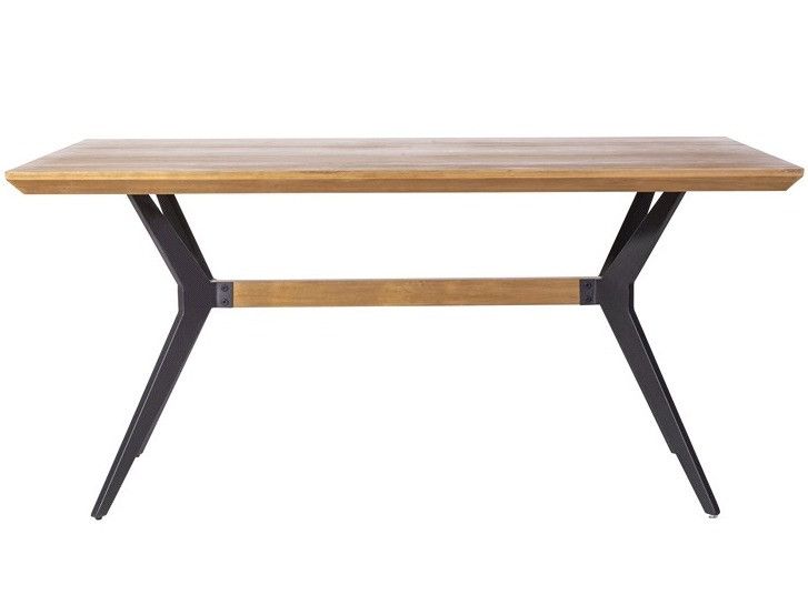 Table à manger bois clair et pieds métal noir Godo L 160 cm - Photo n°2