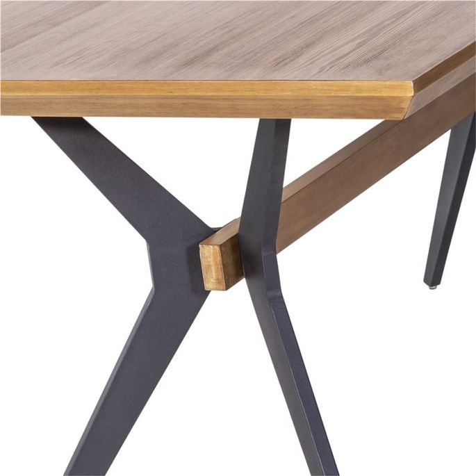 Table à manger bois clair et pieds métal noir Godo L 160 cm - Photo n°4