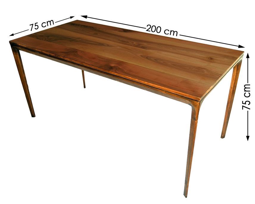 Table à manger bois massif Noyer Fejita 200 cm - Photo n°4
