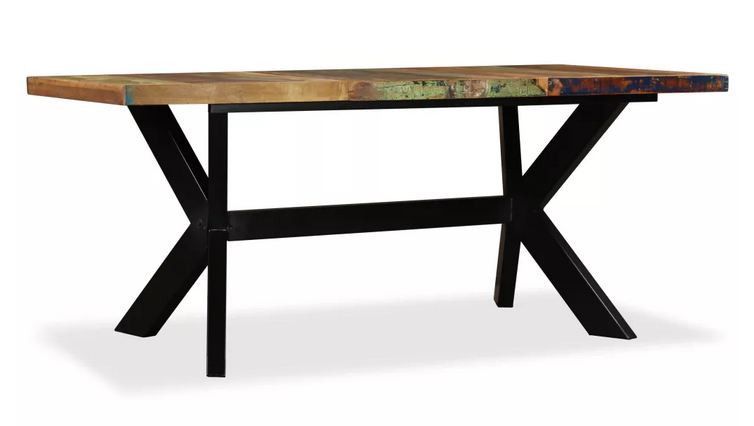 Table à manger bois massif recyclé et pieds métal noir Maxi 180 cm - Photo n°2