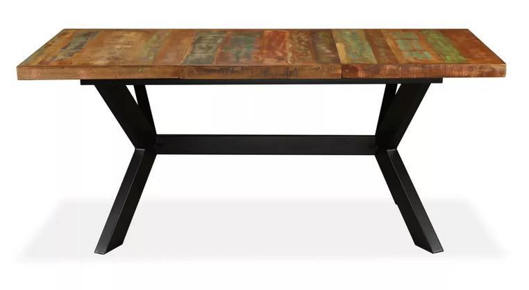 Table à manger bois massif recyclé et pieds métal noir Maxi 180 cm - Photo n°3