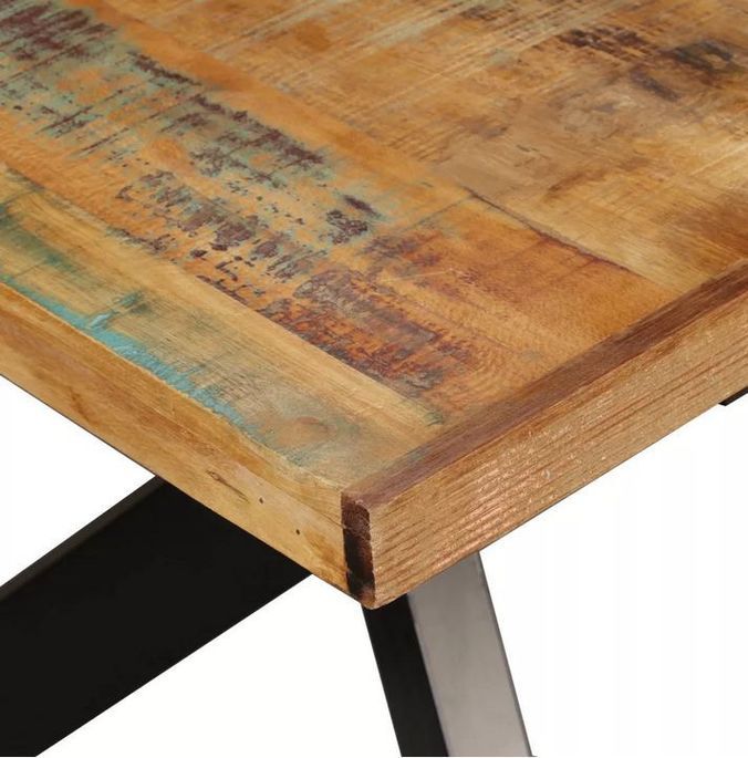 Table à manger bois massif recyclé et pieds métal noir Maxi 180 cm - Photo n°6