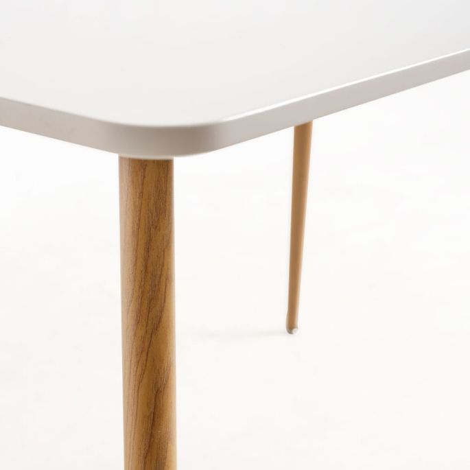 Table à manger bois naturel et blanc Luzia 120 cm - Photo n°3
