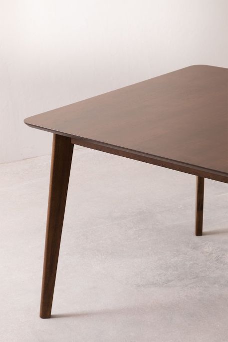 Table à manger carrée bois d'hévéa marron Kise 100 cm - Photo n°2
