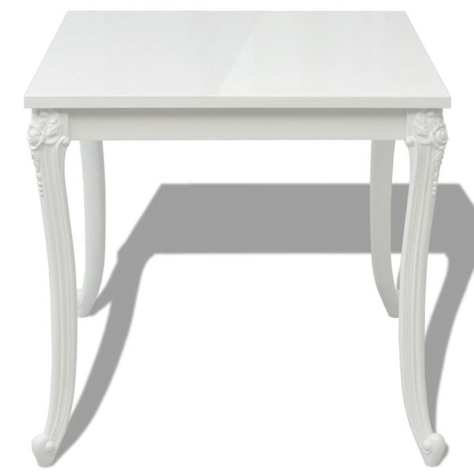 Table carrée bois blanc et pieds plastique Pomme 80 cm - Photo n°3