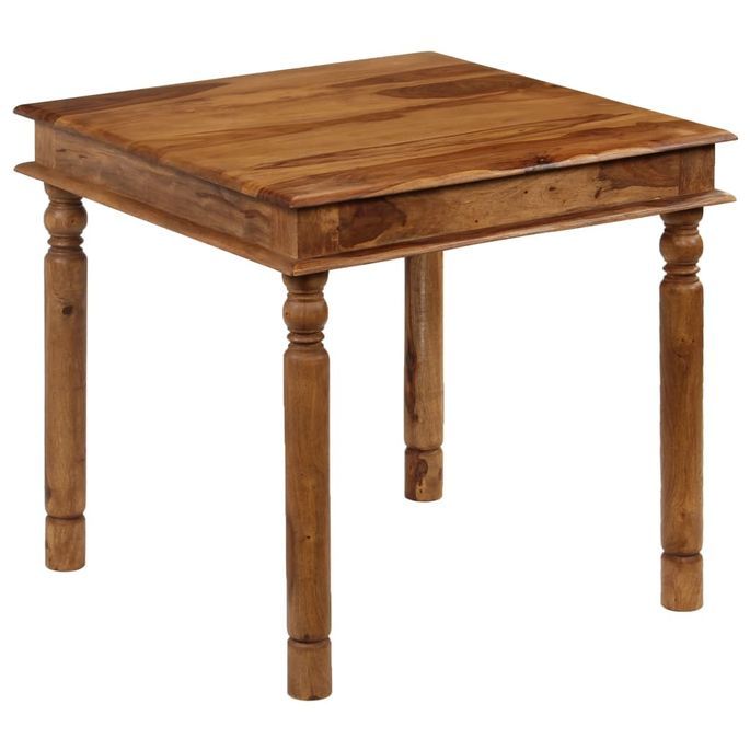 Table à manger carrée rustique bois de sesham massif Pika 80 cm - Photo n°1