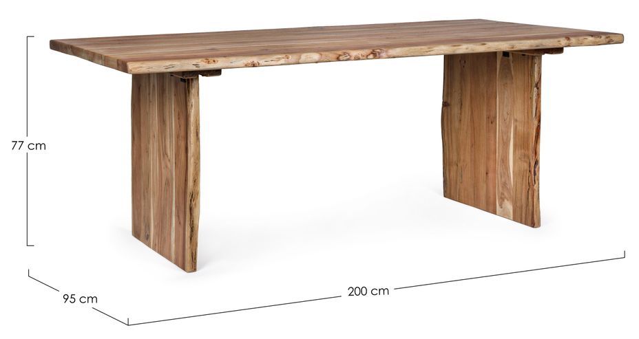 Table à manger en bois d'acacia bois clair Adria 200 cm - Photo n°6