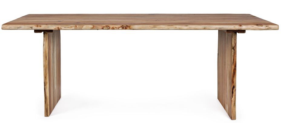 Table à manger en bois d'acacia bois clair Adria 200 cm - Photo n°2