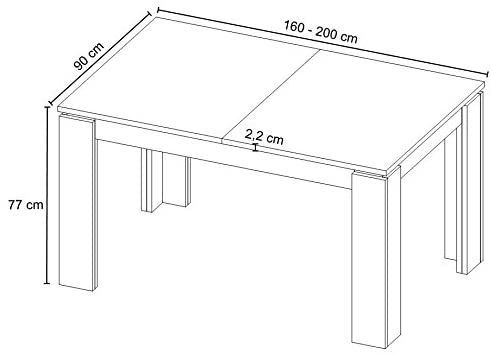 Table à manger extensible 160/200 cm blanc Koryne - Photo n°4
