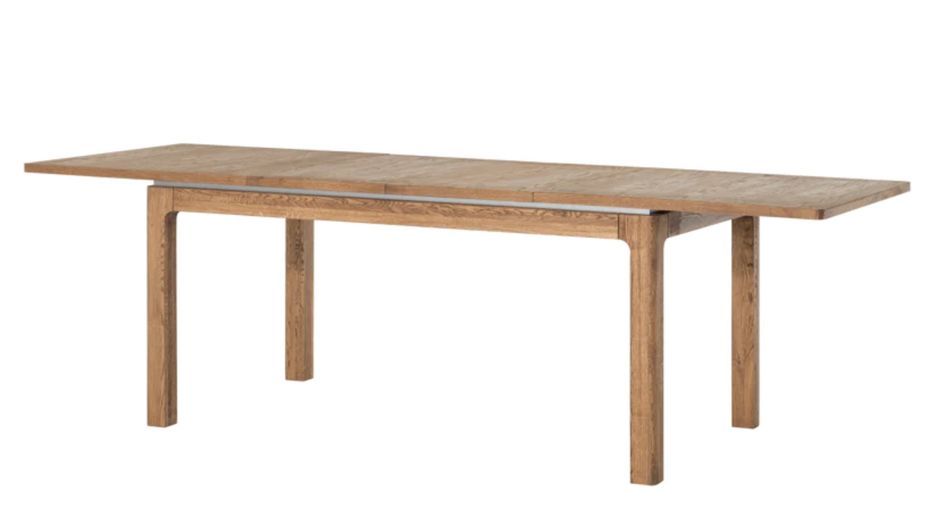 Table à manger extensible 160 à 250 cm en bois de chêne rustique Manky - Photo n°2