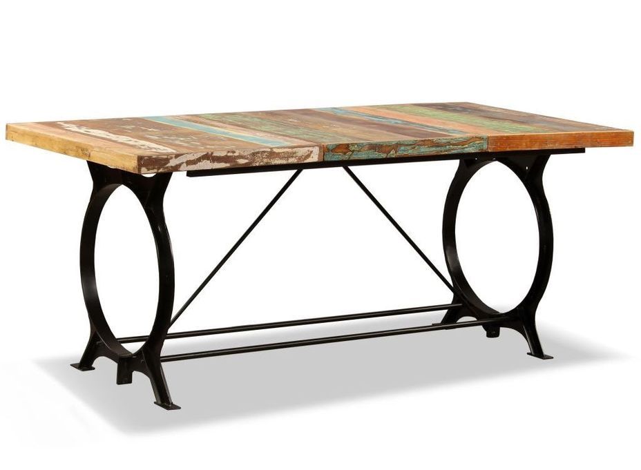 Table à manger industriel bois recyclé Zingo 180 cm - Photo n°1