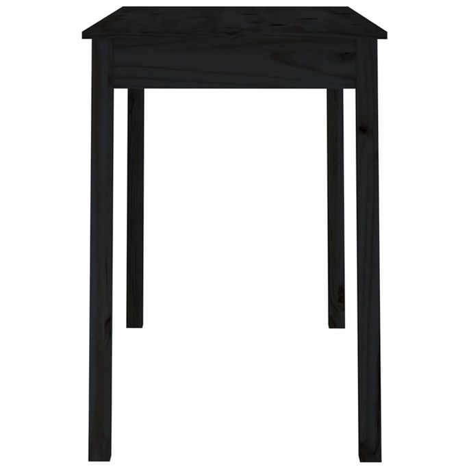 Table à manger Noir 110x55x75 cm Bois massif de pin - Photo n°4