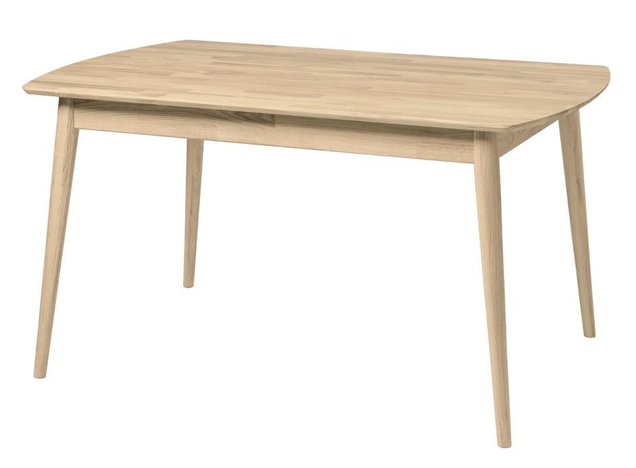 Table à manger rectangulaire 160 cm en chêne massif blanchi Kundy - Photo n°1