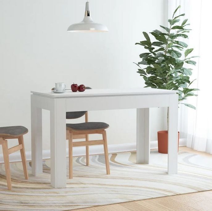 Table à manger rectangulaire bois blanc Jonan 120 cm - Photo n°4