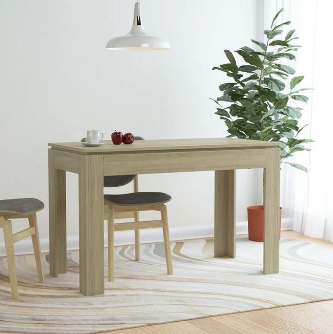 Table à manger rectangulaire bois chêne clair Jonan 120 cm - Photo n°4
