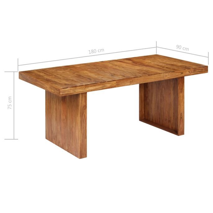 Table à manger rectangulaire bois d'acacia massif Marka 180 - Photo n°7