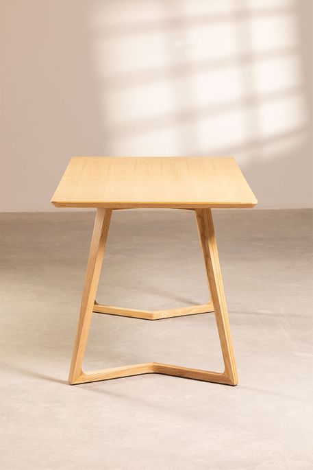 Table à manger rectangulaire bois de Frêne clair Karene 160 cm - Photo n°4