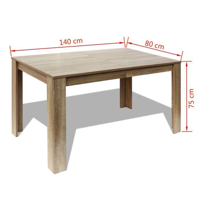 Table à manger rectangulaire bois naturel Dimer 140 cm - Photo n°3