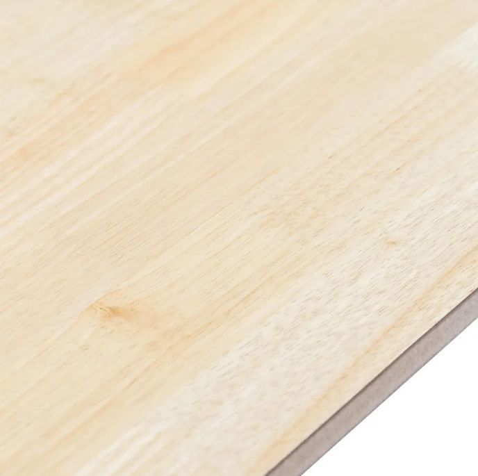 Table à manger rectangulaire hévéa clair et blanc Nyca - Photo n°5