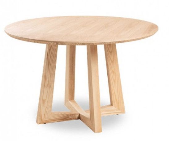 Table à manger ronde bois de frêne clair Tima 115 cm - Photo n°1