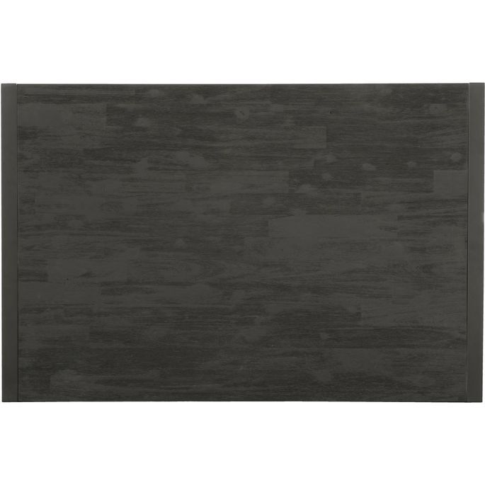 Table à rallonge 180/230 cm 10 places bois massif noir vintage et pieds acier noir Zayane - Photo n°4