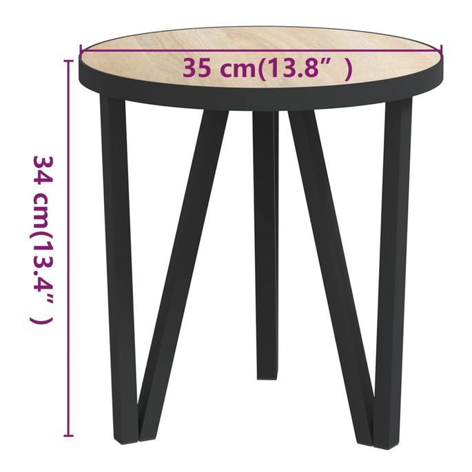 Table à thé Chêne Sonoma Ø35 cm MDF - Photo n°4