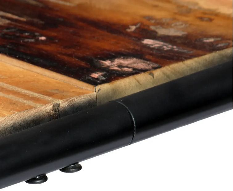 Table bois de récupération et pieds métal noir Reej 180 cm - Photo n°6