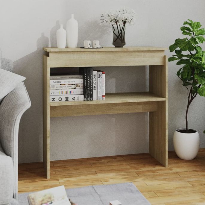 Table console Chêne sonoma 80x30x80 cm - Photo n°2
