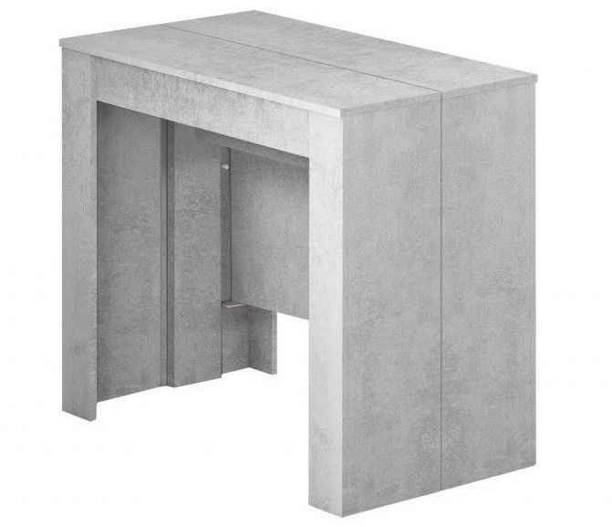 Table console extensible bois melaminé gris Robas 51/237 cm - Photo n°1