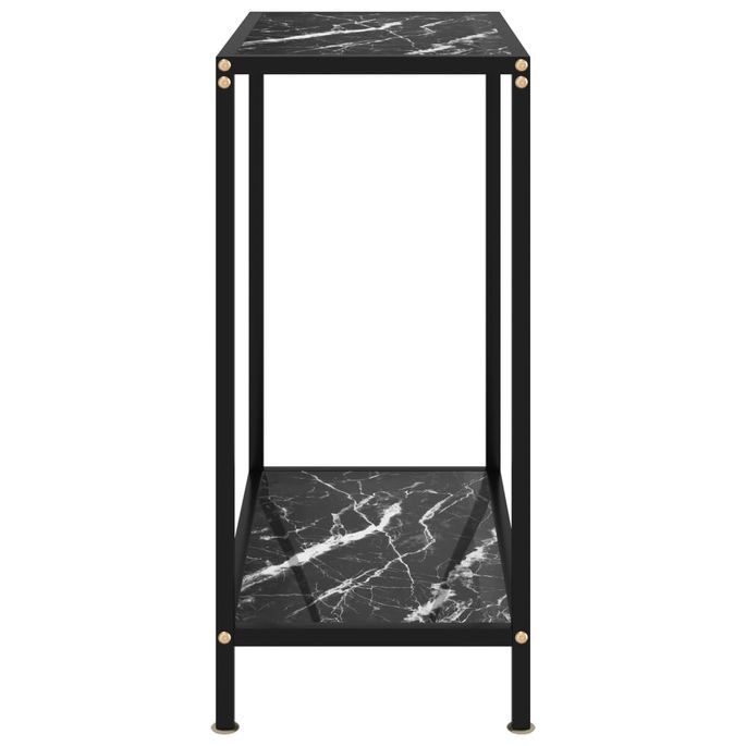 Table console Noir 60x35x75 cm Verre trempé - Photo n°3