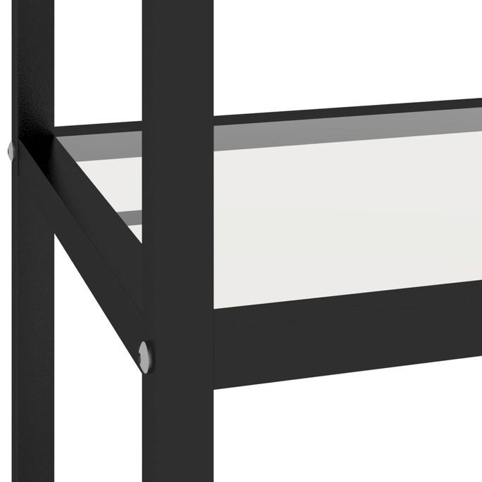 Table console Transparent/marbre blanc 100x36x90cm Verre trempé - Photo n°7
