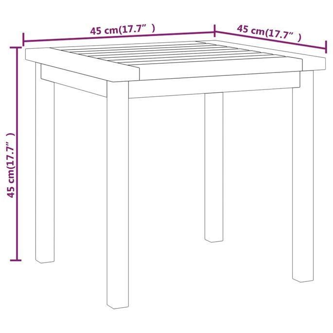 Table d'appoint 45x45x45 cm Bois massif de teck - Photo n°5