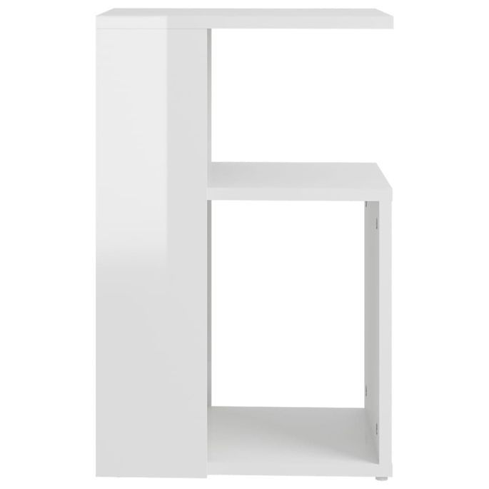 Table d'appoint Blanc brillant 36x30x56 cm - Photo n°4
