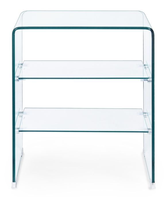 Table d'appoint carrée verre transparent 3 niveaux Iris L 50 cm - Photo n°3
