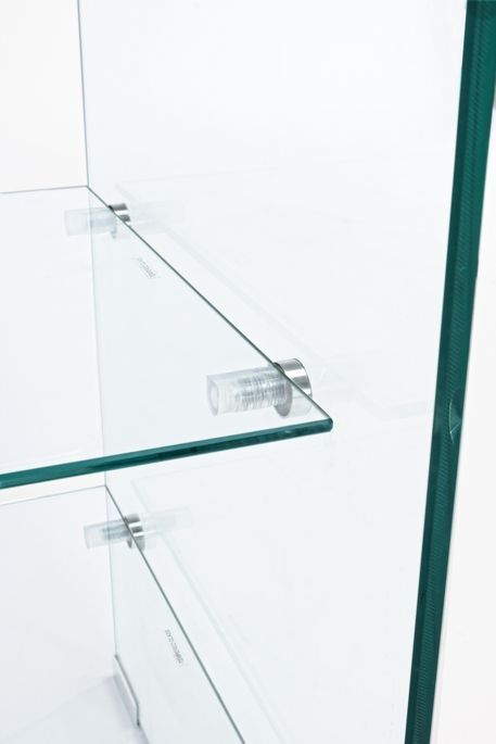 Table d'appoint carrée verre transparent 3 niveaux Iris L 50 cm - Photo n°5