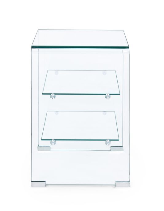 Table d'appoint carrée verre transparent 3 niveaux Iris L 50 cm - Photo n°6