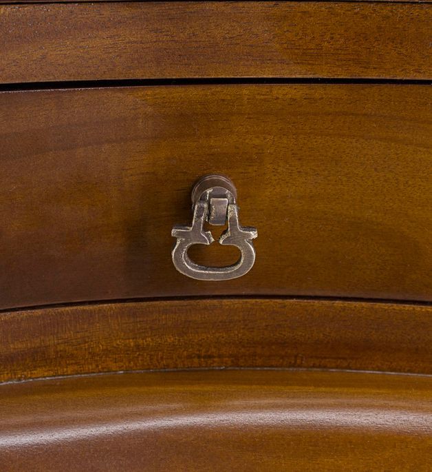 Table d'appoint en bois d'acajou marron 2 tiroirs Castle 50 cm - Photo n°4