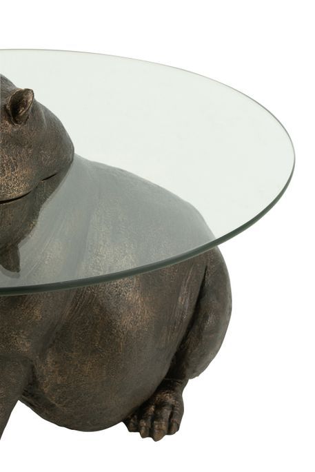 Table d'appoint hippopotame bronze Polia L 79 cm - Photo n°4