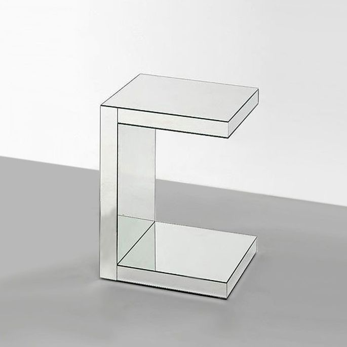 Table d'appoint miroir argenté Timon L 40 cm - Photo n°1